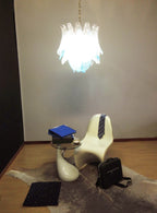 Vintage Murano Transparent Blue Glass Chandelier material and finish detail