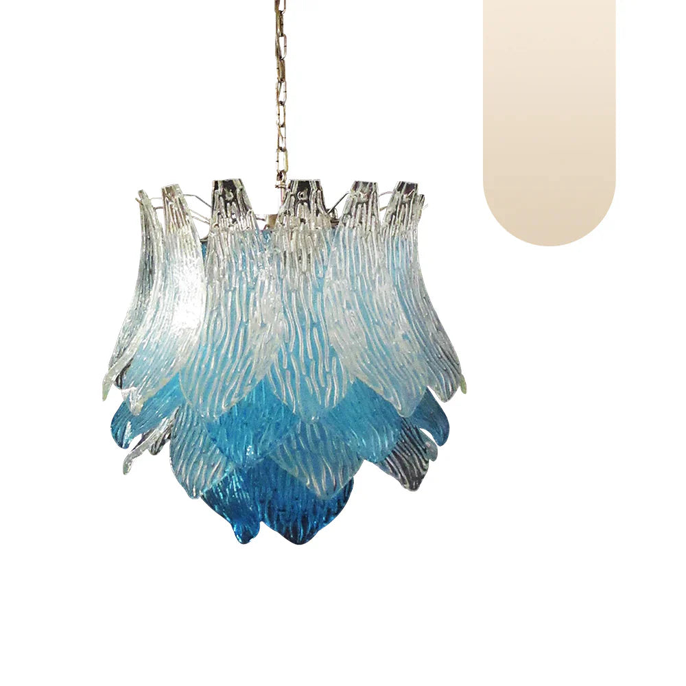 Vintage Murano Transparent Blue Glass Chandelier product image