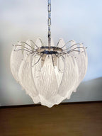 Murano Frosted Carved Glass Leaves Chandelier product image