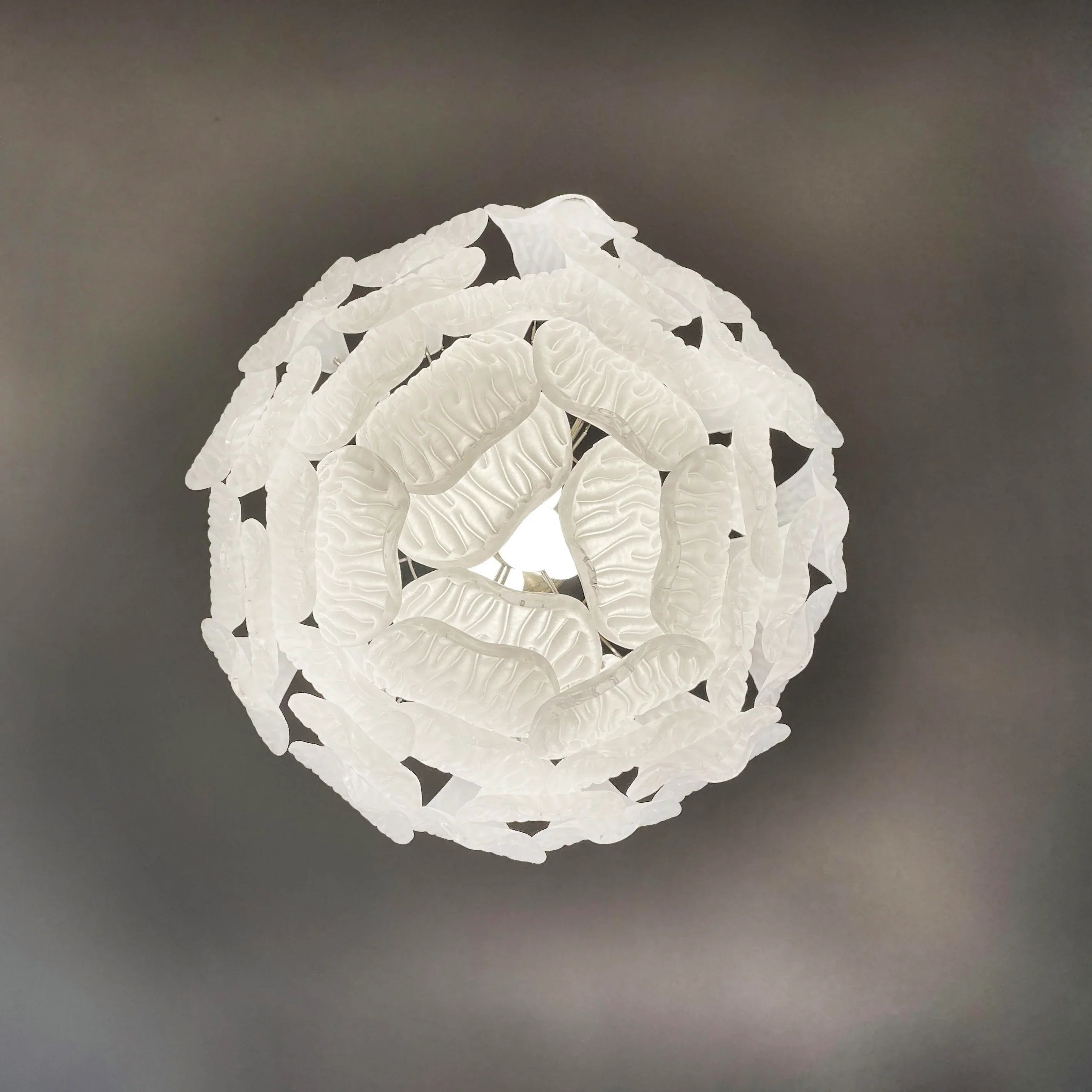 Murano Frosted Carved Glass Leaves Chandelier product image