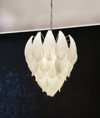 Murano Frosted Carved Glass Leaves Chandelier product image
