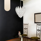 Murano Frosted Carved Glass Leaves Chandelier product image