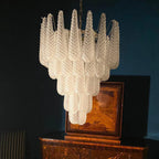 Vintage Transparent Murano Glass Petals Drop Chandelier product image