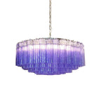Murano Large Amethyst Glass Tube Chandelier by Bling Lighting Studio