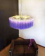 Murano Large Amethyst Glass Tube Chandelier product image