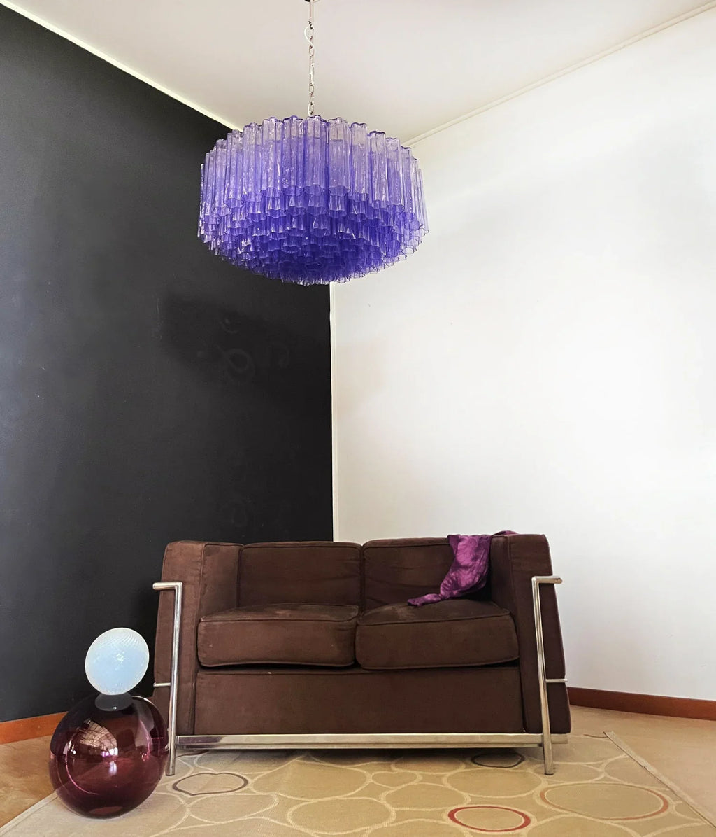 Murano Large Amethyst Glass Tube Chandelier product image