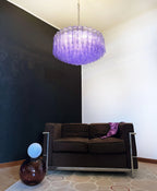 Murano Large Amethyst Glass Tube Chandelier product image