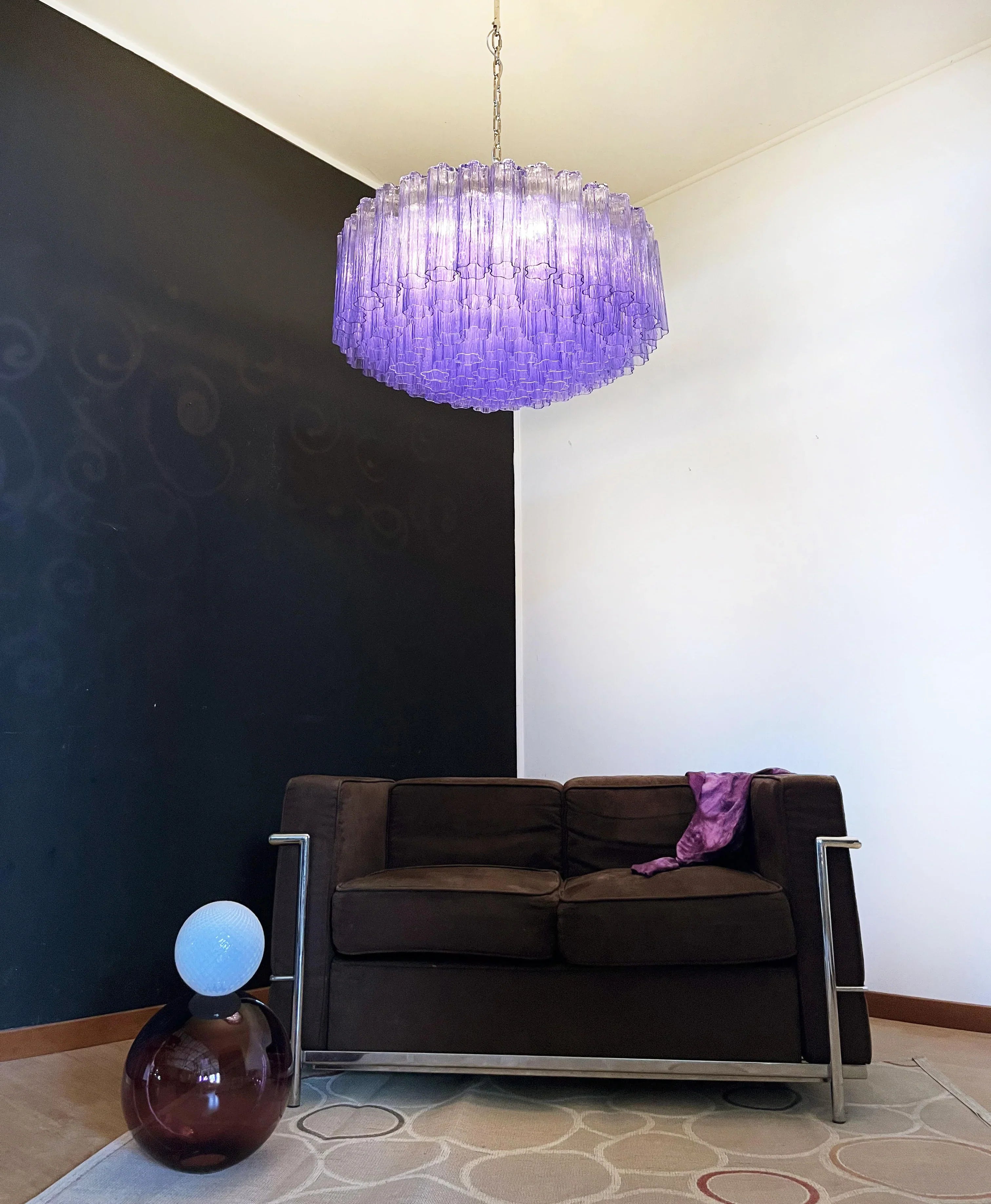 Murano Large Amethyst Glass Tube Chandelier product image