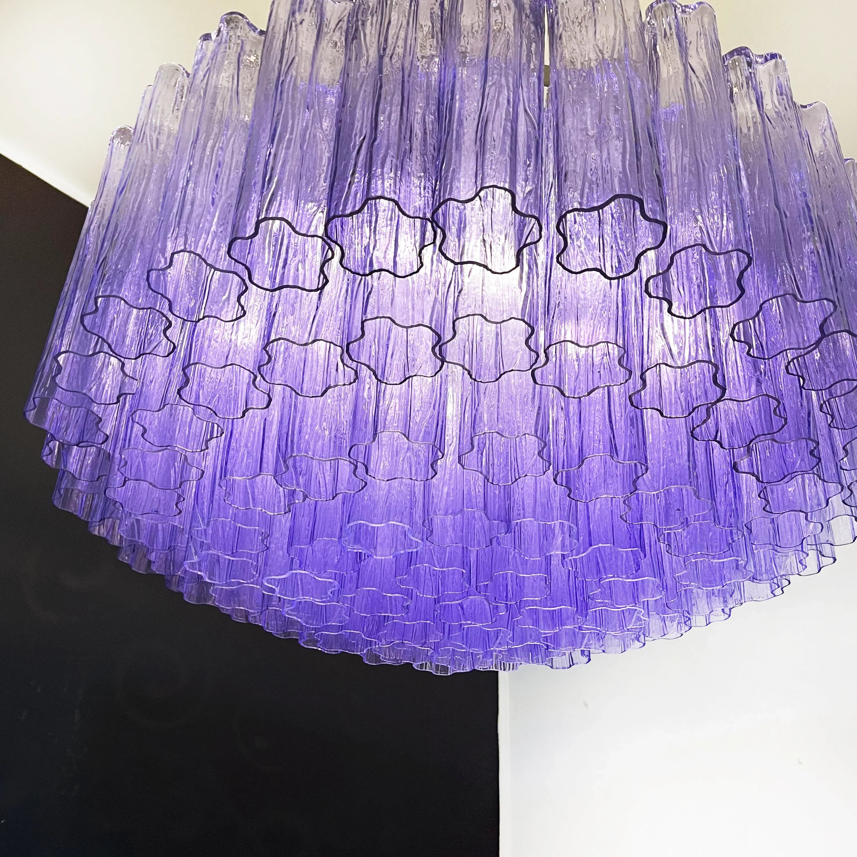 Murano Large Amethyst Glass Tube Chandelier product image