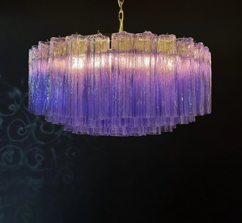 Murano Large Amethyst Glass Tube Chandelier product image