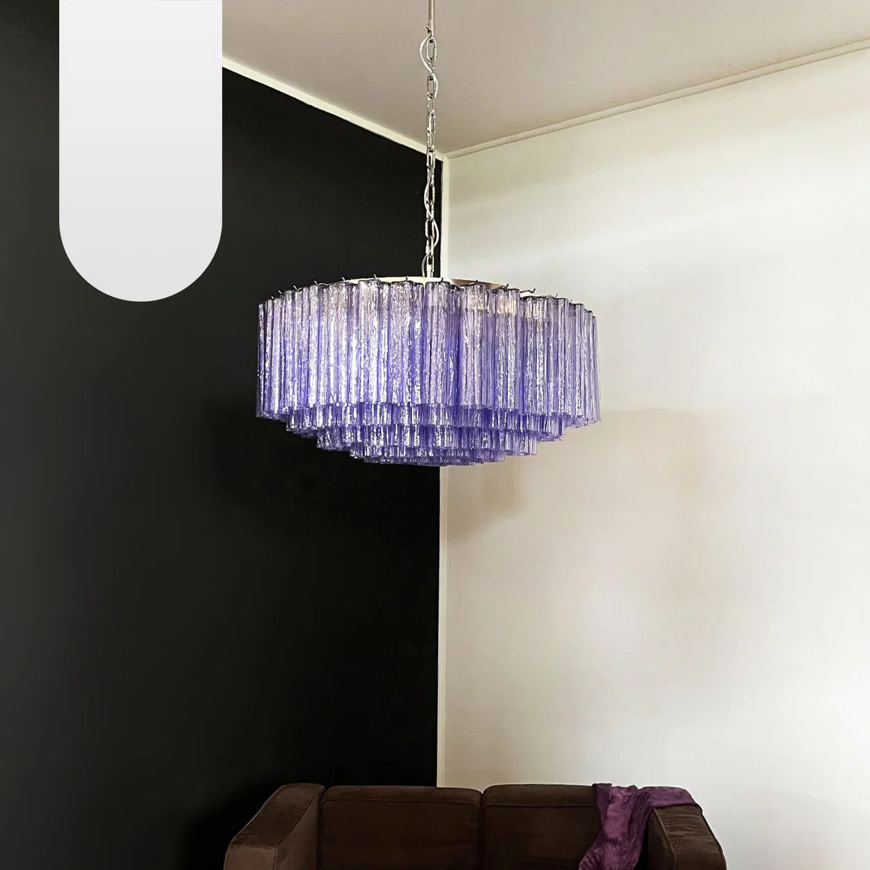 Murano Large Amethyst Glass Tube Chandelier product image