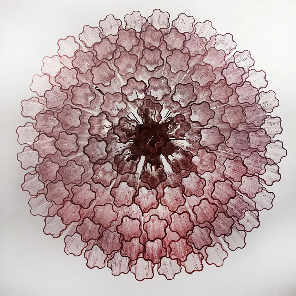 Murano Large Pink Glass Tube Chandelier product image