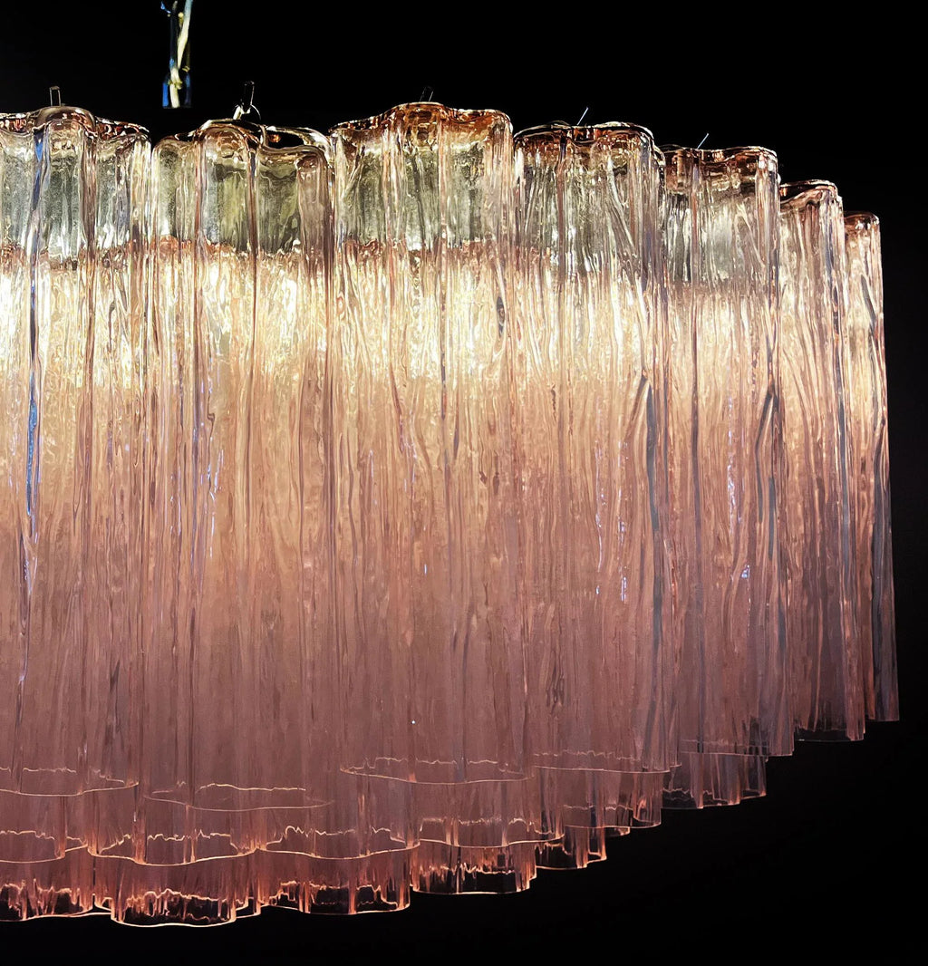 Murano Large Pink Glass Tube Chandelier product image