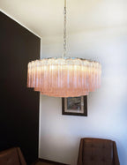 Murano Large Pink Glass Tube Chandelier product image