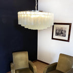 Murano Large Transparent Glass Tube Chandelier detail view