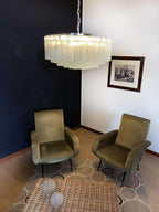 Murano Large Transparent Glass Tube Chandelier material and finish detail