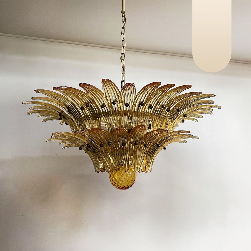 Murano Palmette Amber Chandelier product image