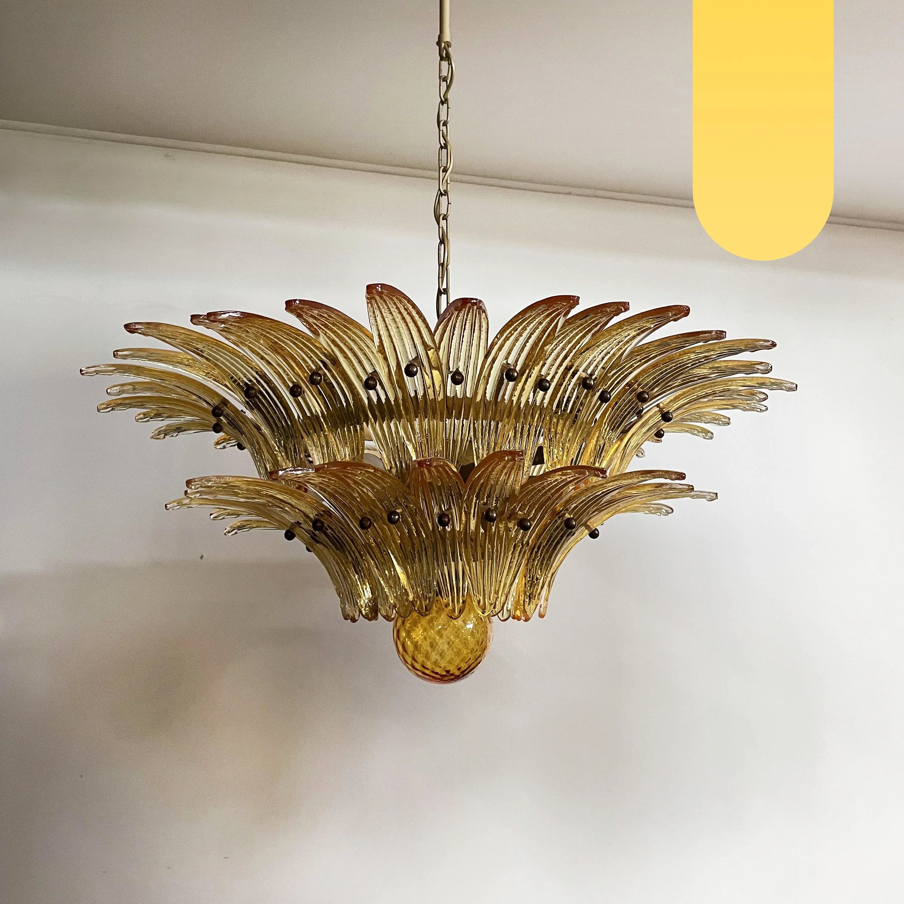 Murano Palmette Amber Chandelier product image