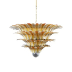 Murano Palmette Amber Trasparent Chandelier by Bling Lighting Studio