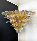 Murano Palmette Amber Trasparent Chandelier product image