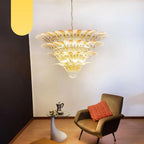 Murano Palmette Amber Trasparent Chandelier product image