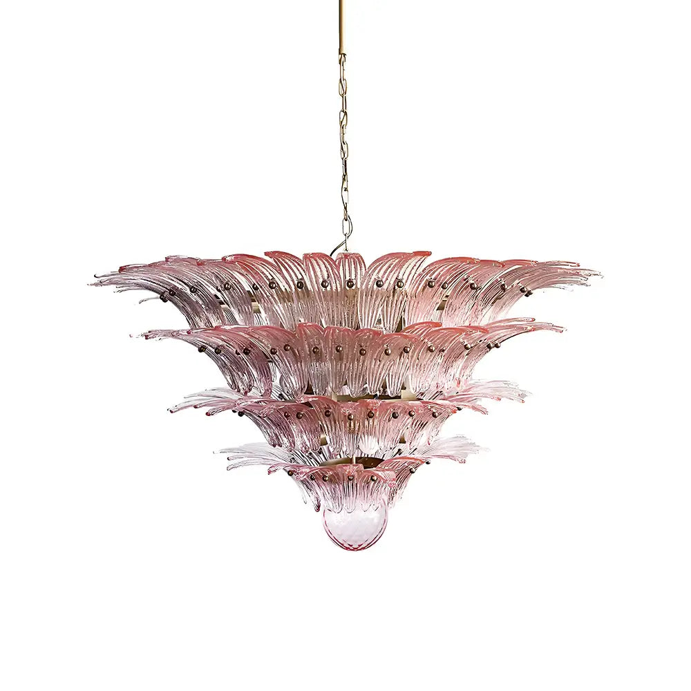 Murano Palmette Pink Chandelier by Bling Lighting Studio