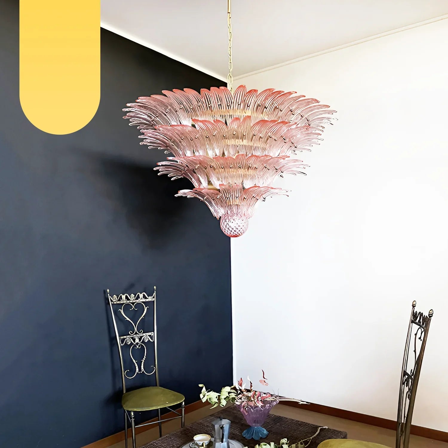 Murano Palmette Pink Chandelier product image