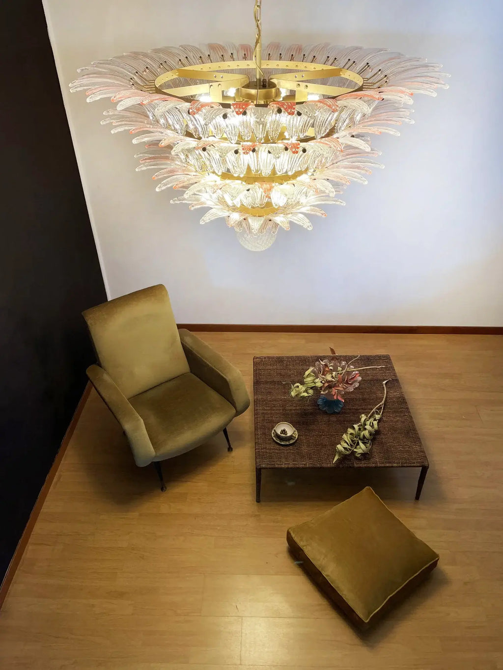 Murano Palmette Pink Trasparent Chandelier product image