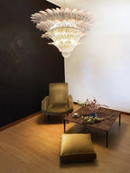 Murano Palmette Pink Trasparent Chandelier material and finish detail