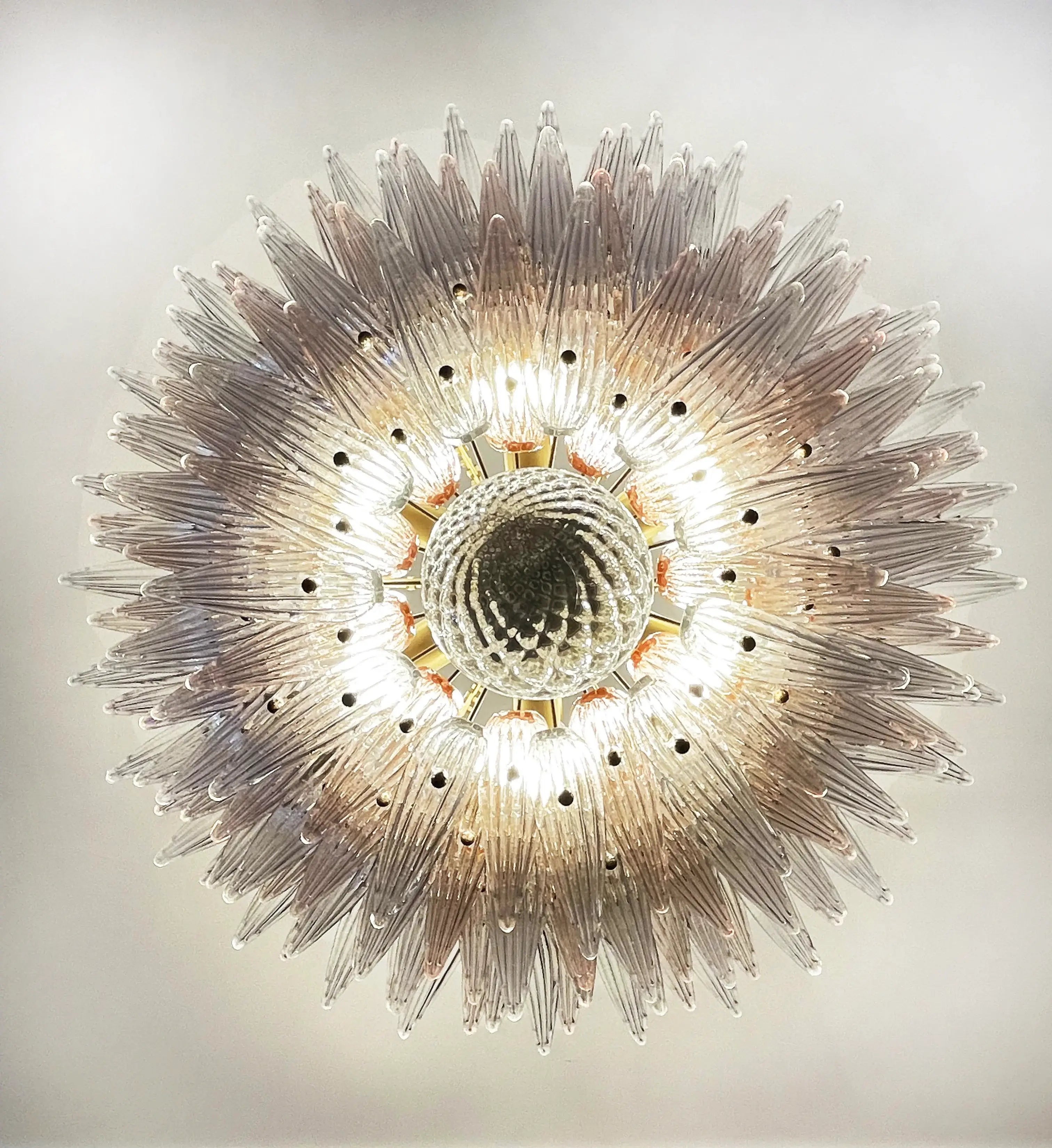 Murano Palmette Pink Trasparent Chandelier product image