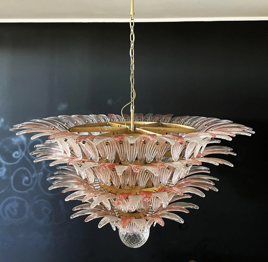 Murano Palmette Pink Trasparent Chandelier product image