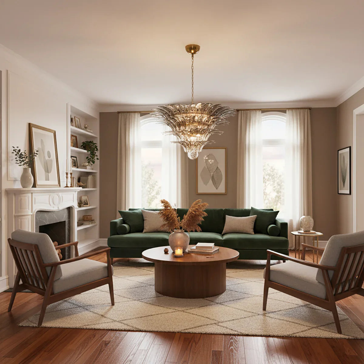 Palmette Murano Smoked Glass Chandelier product image