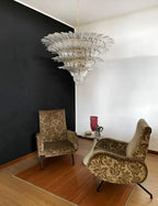 Murano Palmette Transparent Chandelier material and finish detail