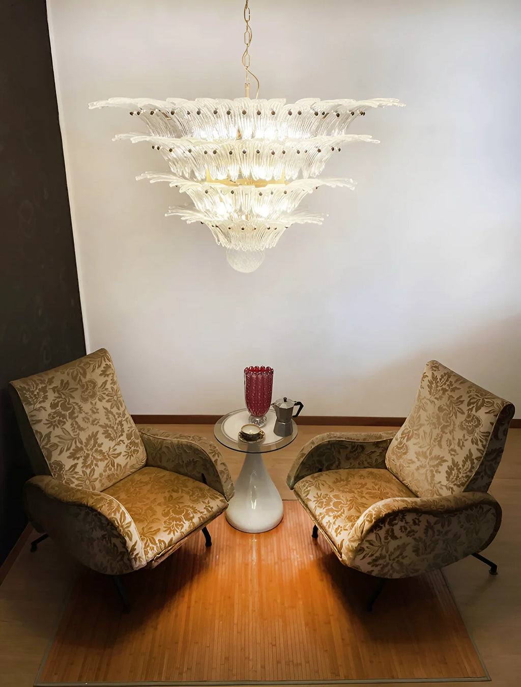 Murano Palmette Transparent Chandelier additional product view