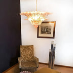 Murano Palmette Pink Chandelier detail view