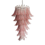 Murano Pink Felch Spiral Chandelier by Bling Lighting Studio