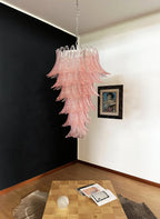 Murano Pink Felch Spiral Chandelier product image