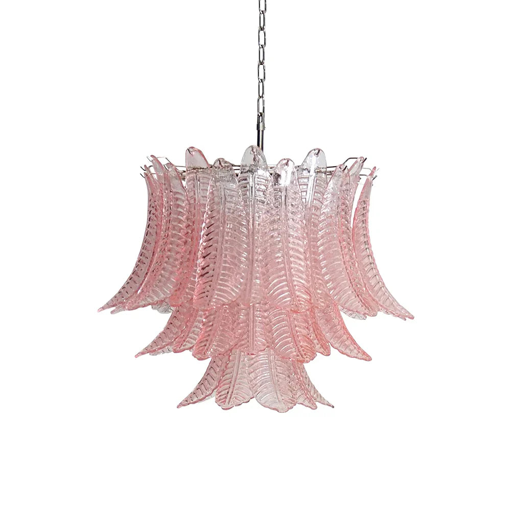 Murano Pink Ferns Glass Chandelier product image