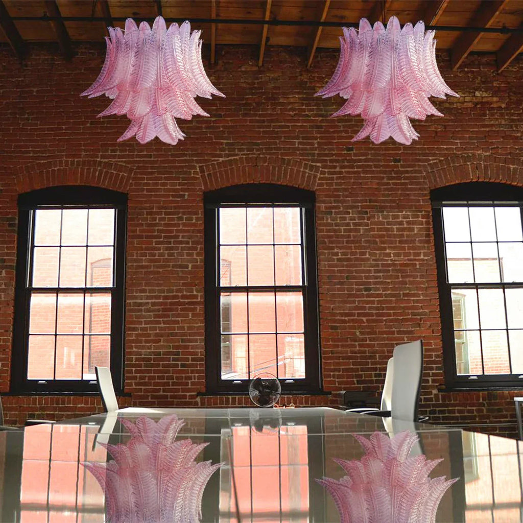 Murano Pink Ferns Glass Chandelier product image