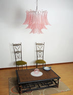 Murano Pink Ferns Glass Chandelier material and finish detail