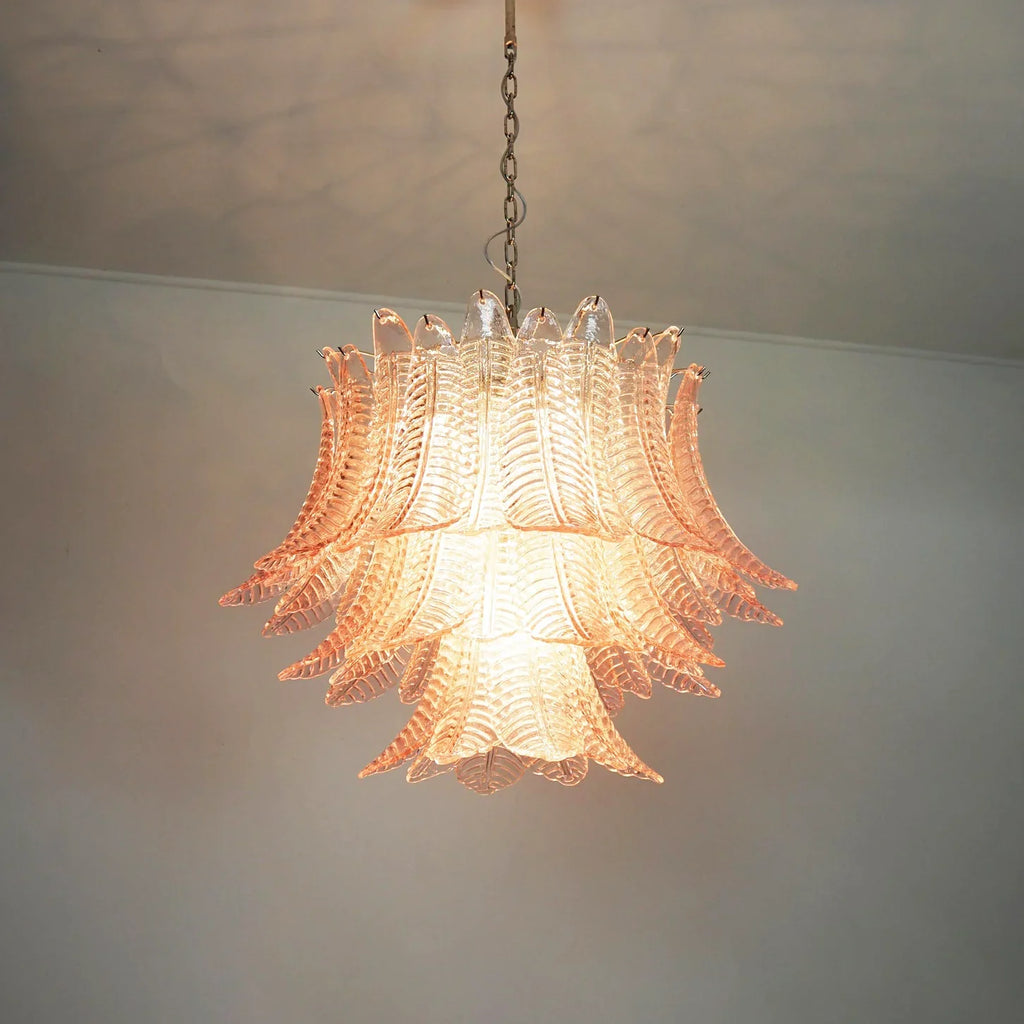 Murano Pink Ferns Glass Chandelier product image
