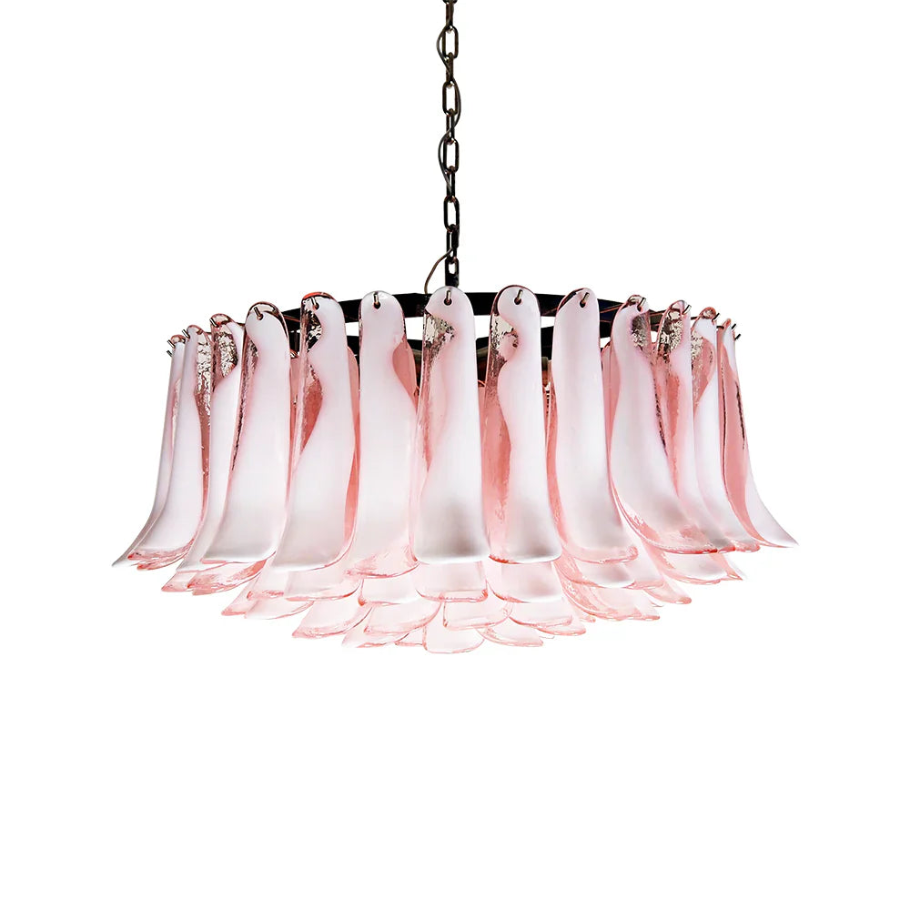 Murano Pink Glass Petal Chandelier product image