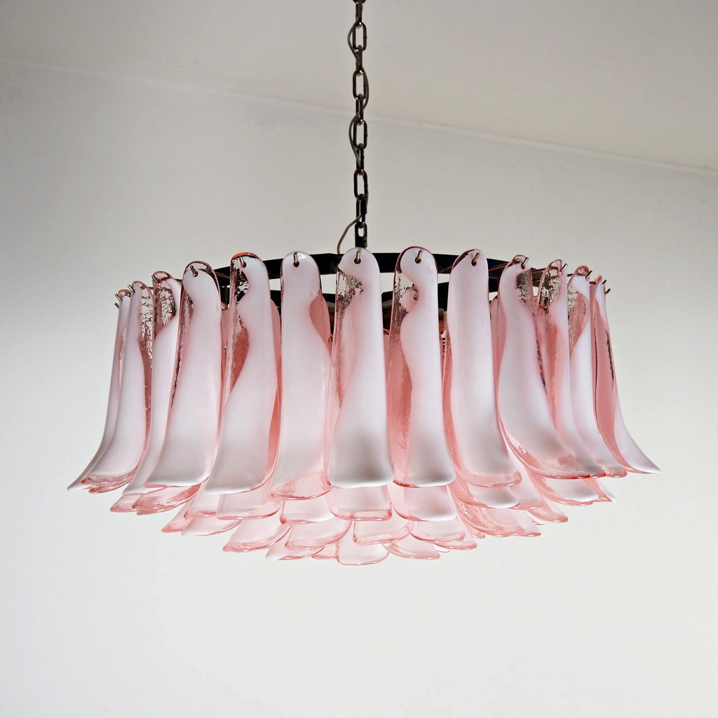 Murano Pink Glass Petal Chandelier product image