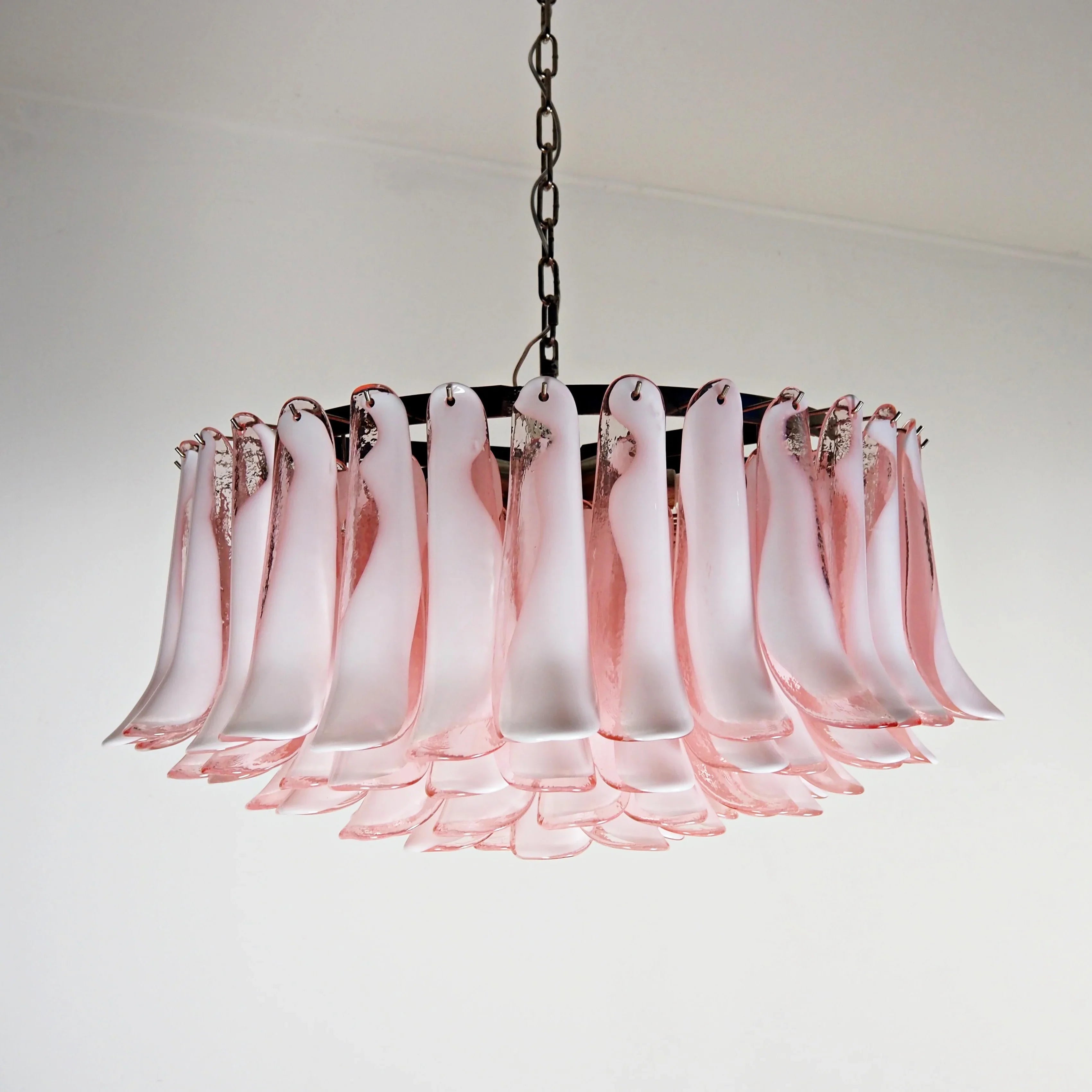 Murano Pink Glass Petal Chandelier product image