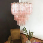 Murano Pink Glass Tube Chandelier additional product view