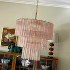 Murano Pink Glass Tube Chandelier product image