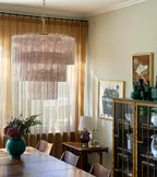 Murano Pink Glass Tube Chandelier product image