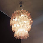 Murano Pink Glass Tube Chandelier product image