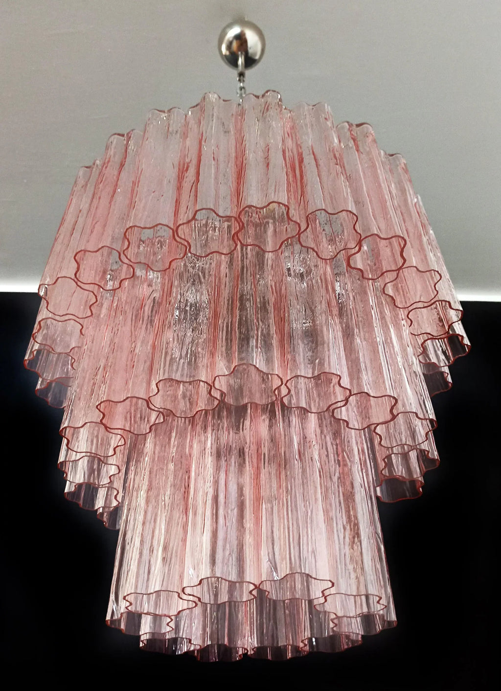 Murano Pink Glass Tube Chandelier product image