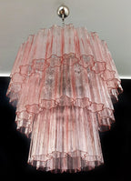 Murano Pink Glass Tube Chandelier product image